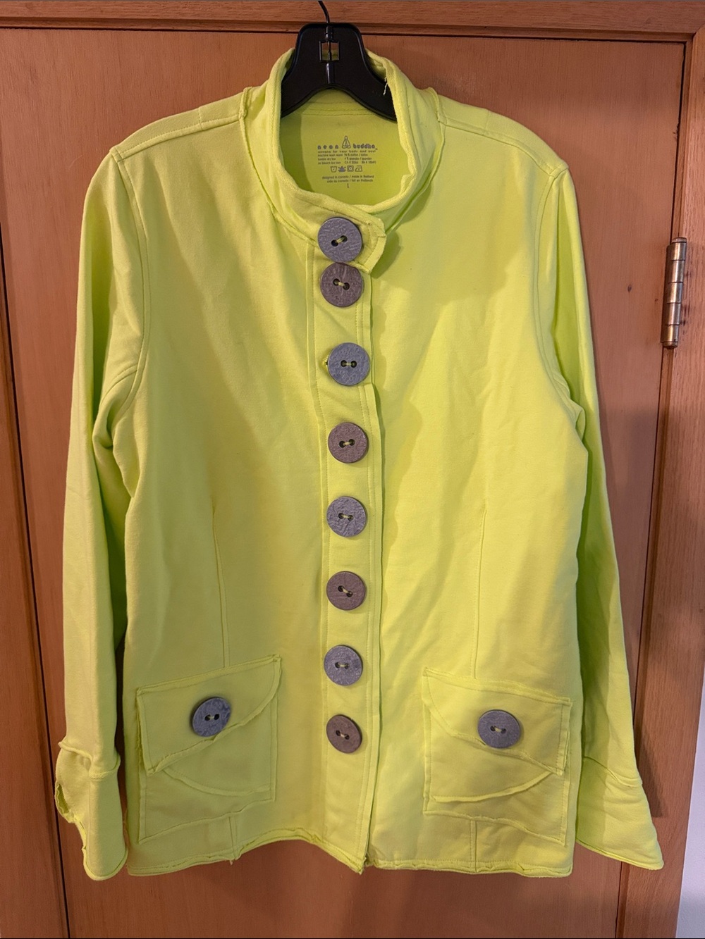 Neon Buddha Women’s Button-Front Jacket Lime Green Size Large